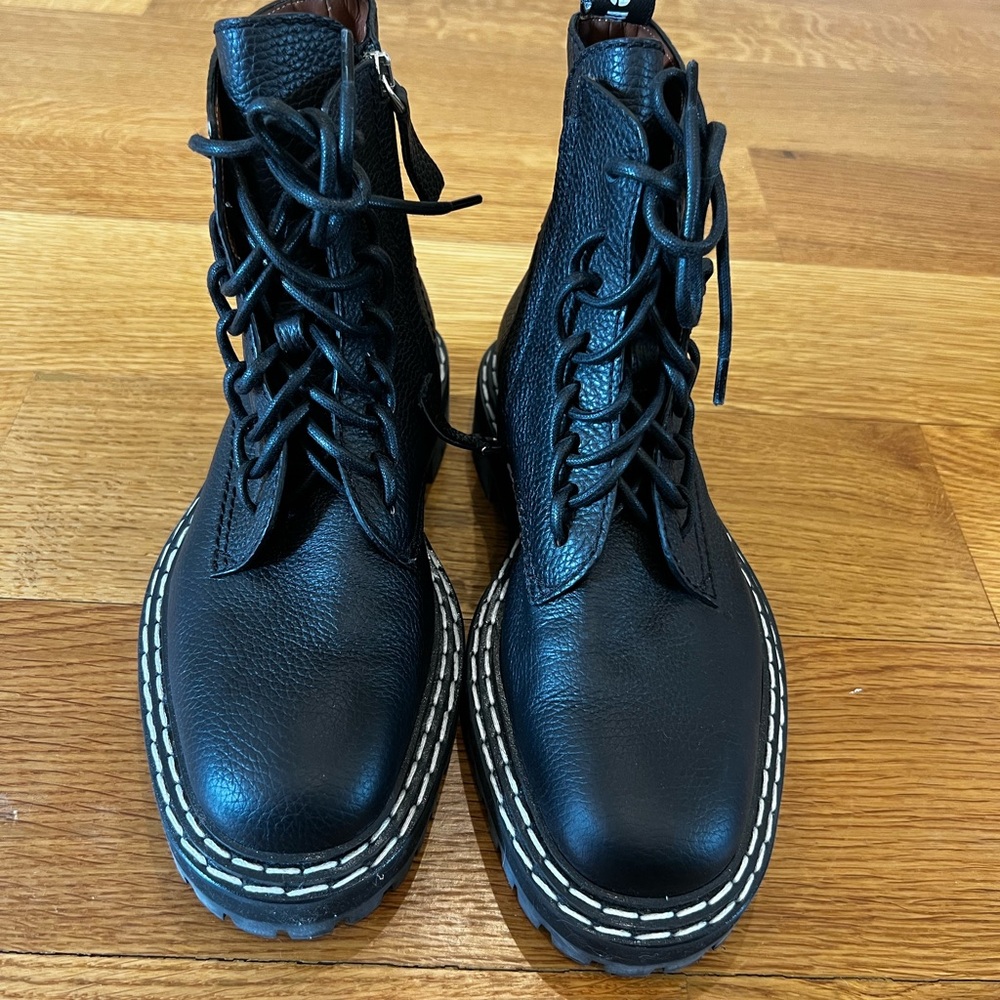 PROENZA SCHOULER LUG SOLE LEATHER COMBAT BOOT